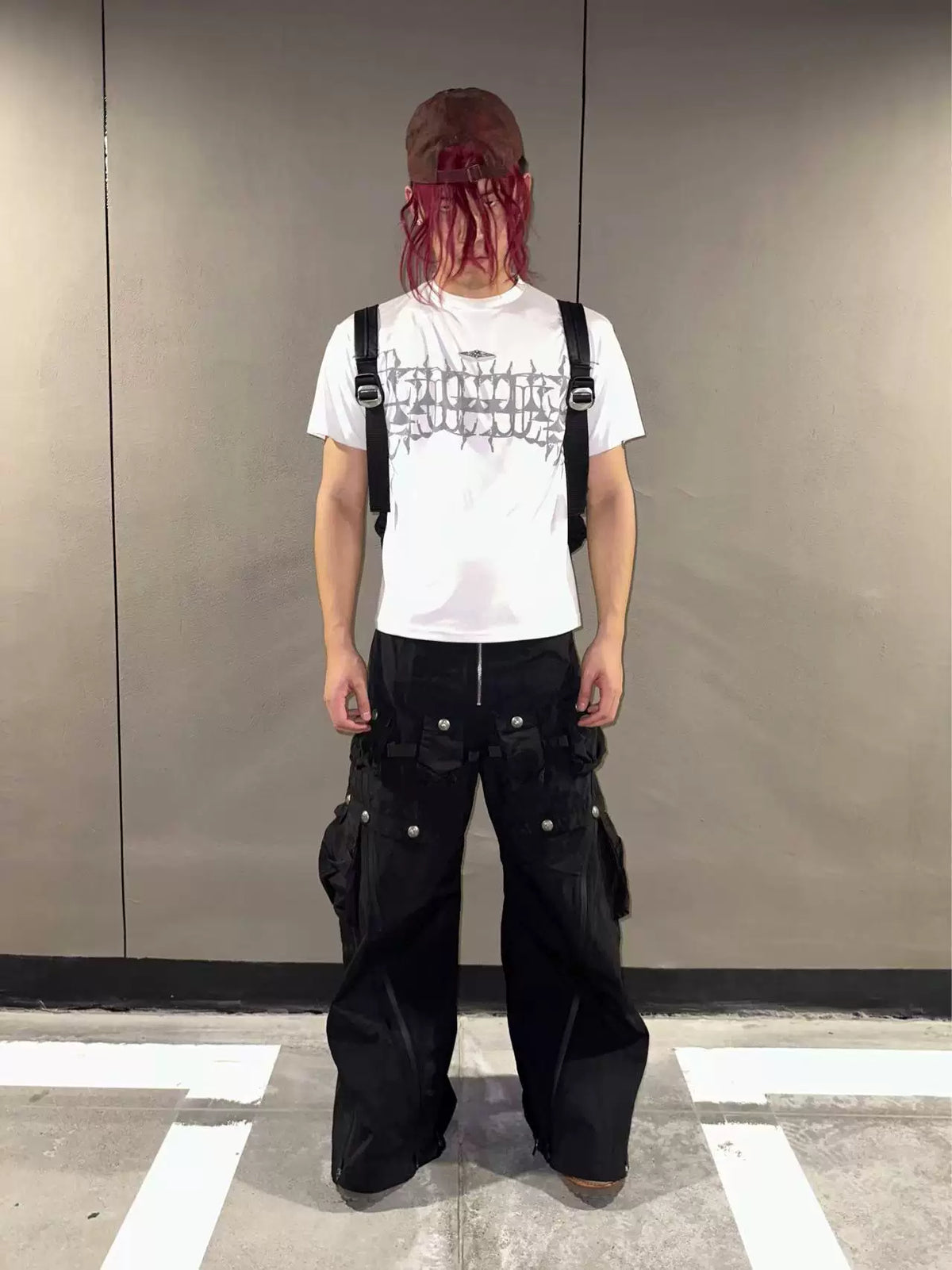WINDPROOF WIDE LEG NYLON PANTS