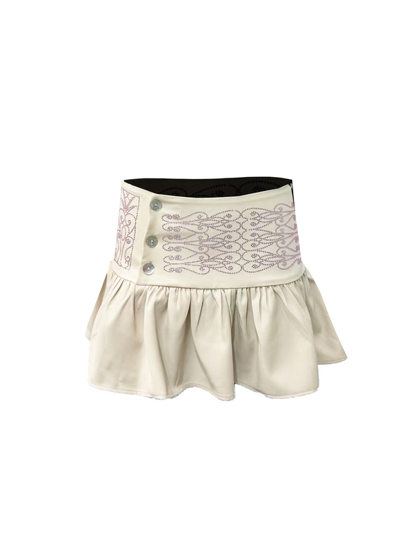 ANTIQUE PINK RHINESTONE SKIRT