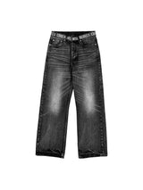 FADED CAT'S-EYE WIDE-LEG JEANS