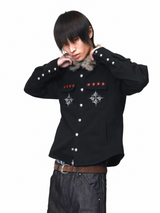 DARK PUNK FUR COLLAR JACKET