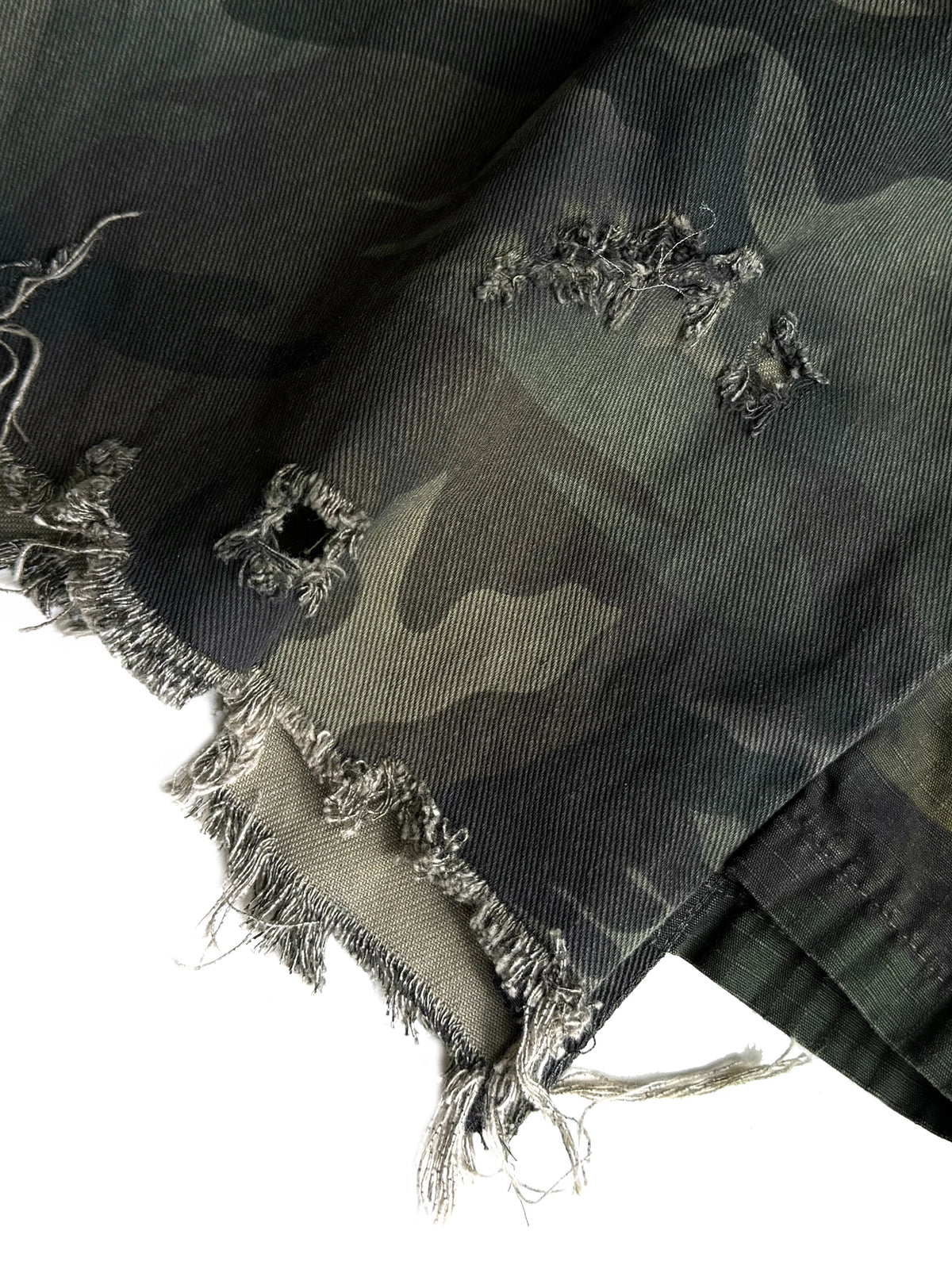 CAMOUFLAGE PATCHWORK COTTON SHORTS