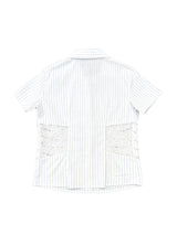 LACE-TRIMMED PATCHWORK BLOUSE