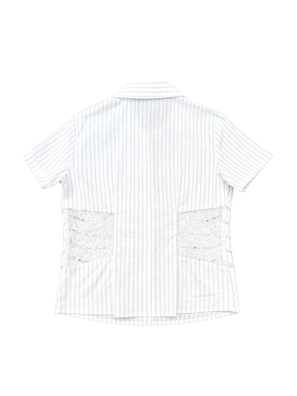 LACE-TRIMMED PATCHWORK BLOUSE