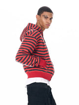 MOTO HOODIE WITH STRIPE DESIGN