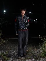 DARK APPLIQU? BIKER JACKET