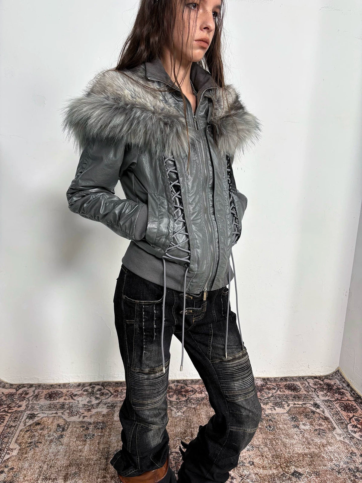 FAUX FUR SHAWL PARKER JACKET