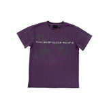 PURPLE PRINTED SHOULDER T-SHIRT