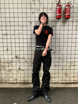 RED DRAGON EMBROIDERED POLO T-SHIRT