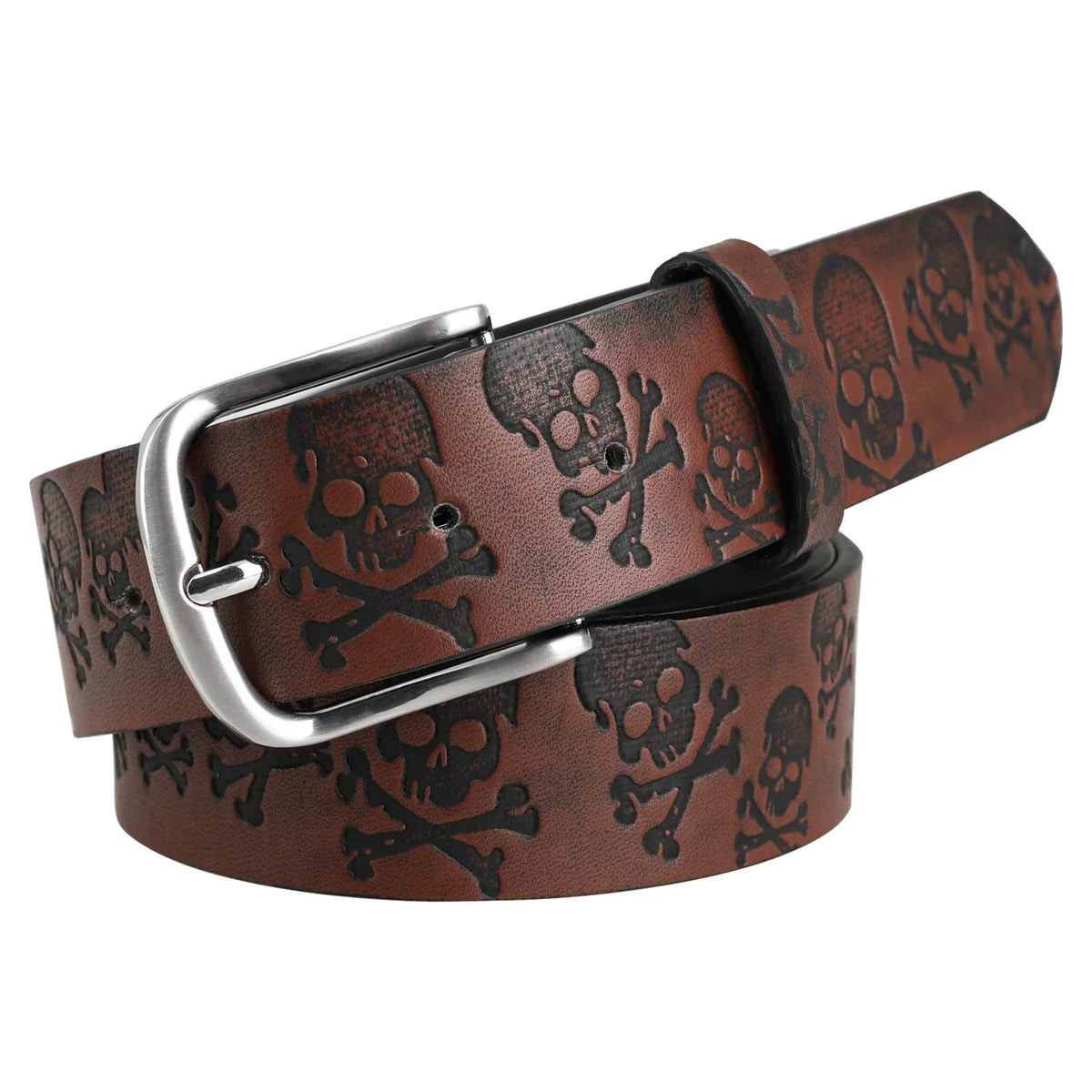 SKULL BUCKLE PU BELT
