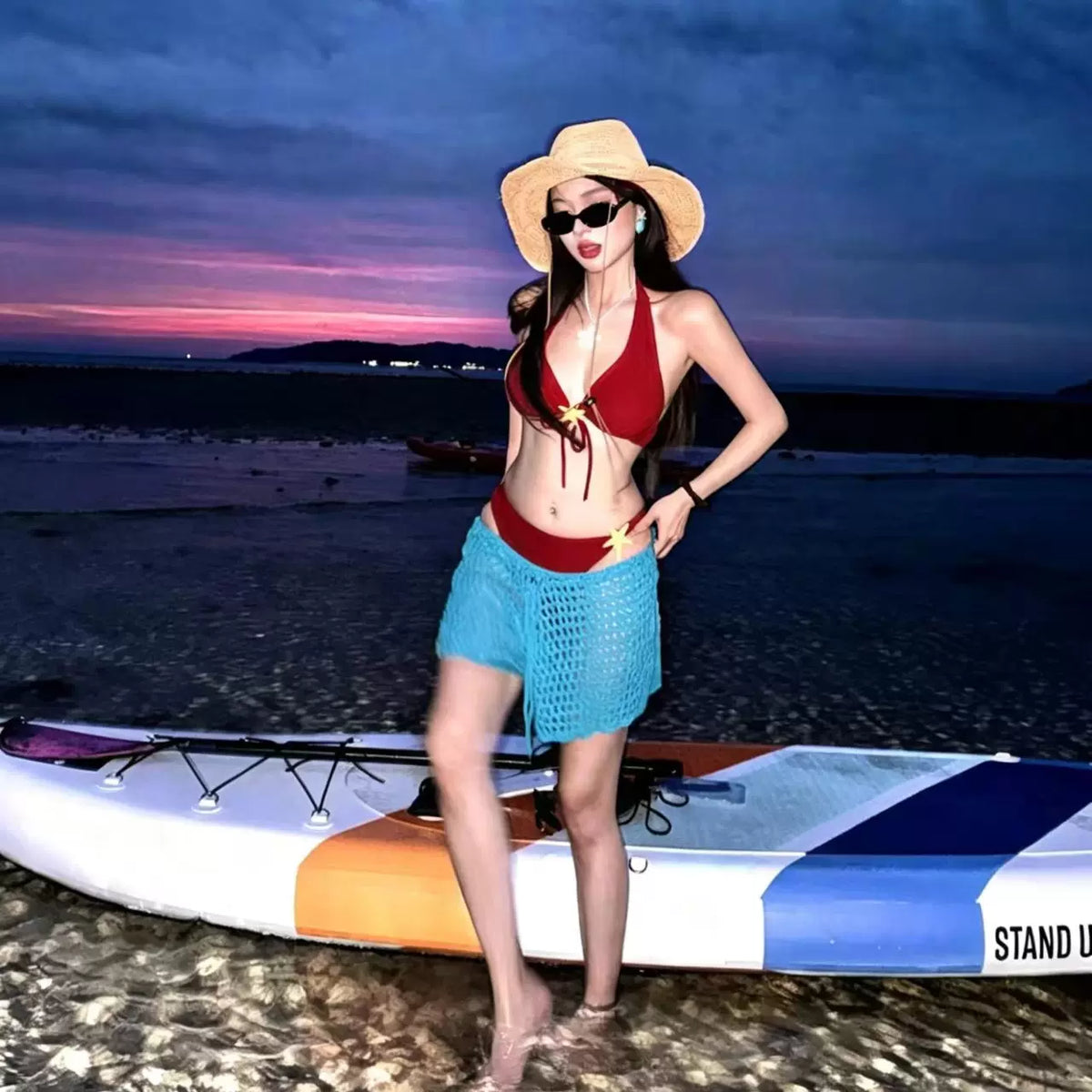 RETRO COLOR-BLOCKED BIKINI SET