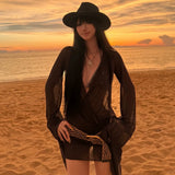 STAR-PRINT BIKINI SET WITH COVER-UP