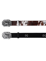 RIVET-STUDDED LEATHER BELT