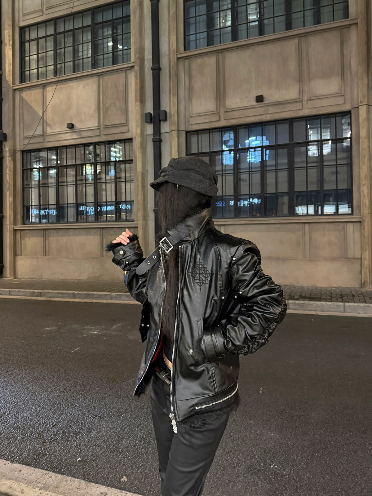 FUR-TRIMMED BOMBER JACKET