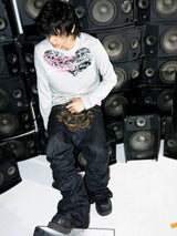 RAW BAROQUE EMBROIDERED MICRO JEANS