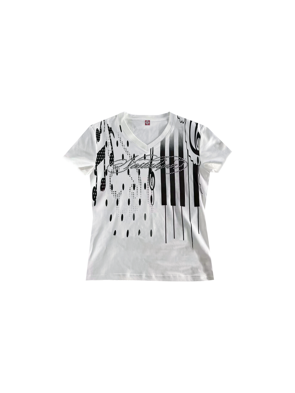 PIANO NOTES PRINT T-SHIRT