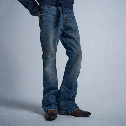 DISTRESSED NAVY MICRO JEANS