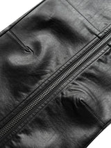 DOUBLE ZIPPER MICRO LEATHER PANTS
