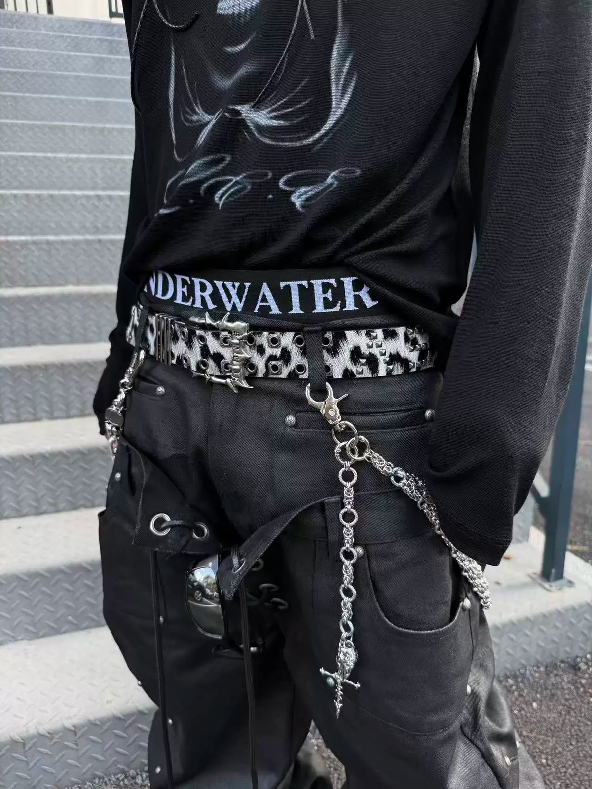 PUNK STUDDED LEOPARD BELT