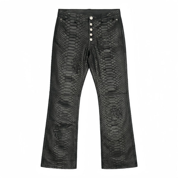 RETRO PYTHON LEATHER PANTS