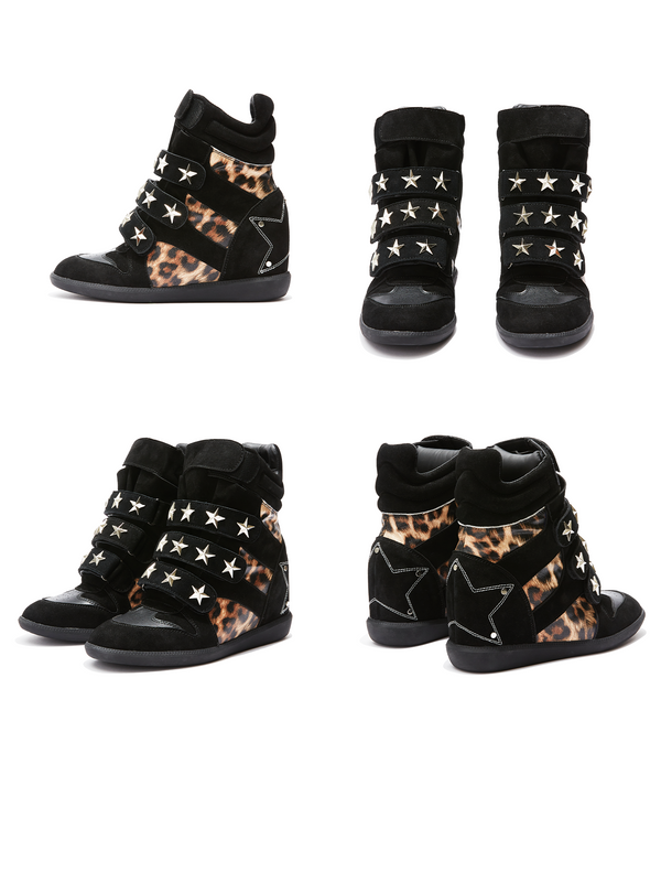 RETRO LEOPARD HIGH-TOP SNEAKERS