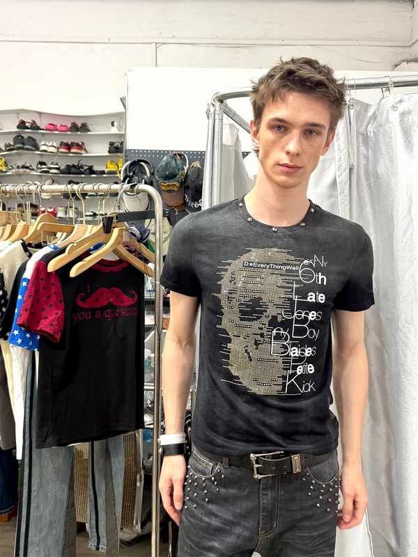 SKULL BEAD DETAIL T-SHIRT