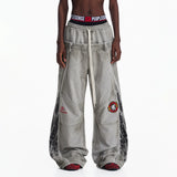 EMBROIDERED WIDE-LEG SWEATPANTS