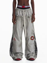 EMBROIDERED WIDE-LEG SWEATPANTS