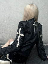CHIC CROSSBODY LEATHER JACKET