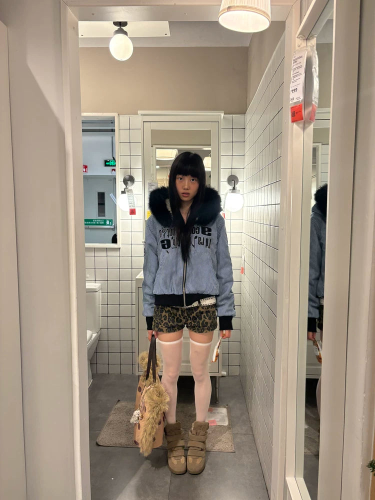 DISTRESSED LAMBSWOOL HOODED JACKET