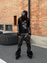 BAMBOO PATTERN SLIM FIT JEANS