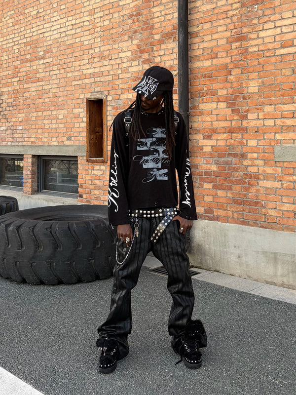 BAMBOO PATTERN SLIM FIT JEANS