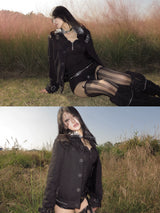 THICK COTTON COAT WITH FUR COLLAR
