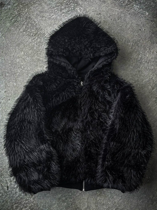 REVERSIBLE BOXY FUR-LINED JACKET