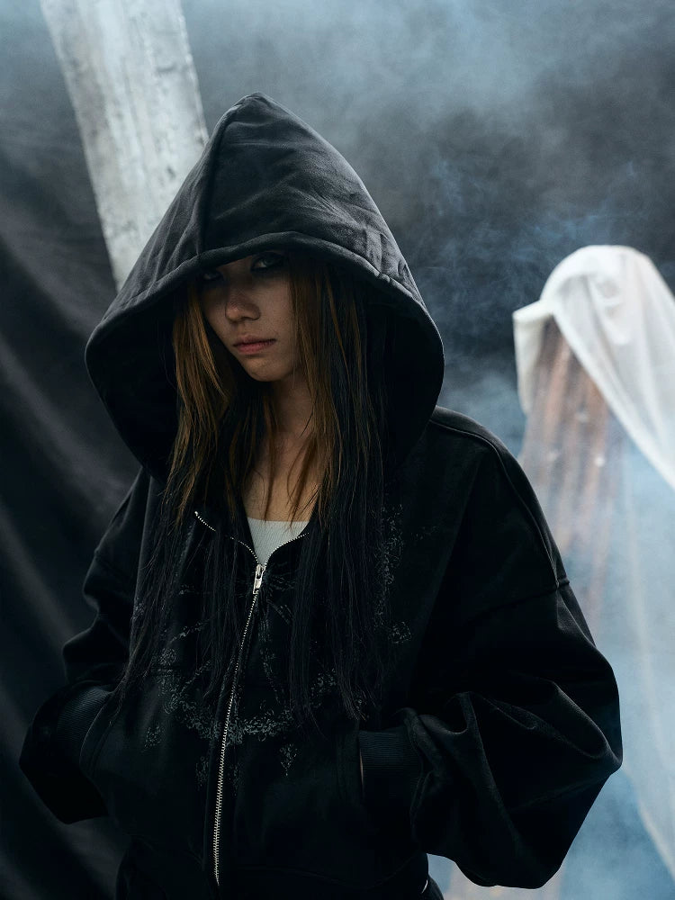 VELVET HOODED WIZARD JACKET