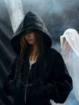 VELVET HOODED WIZARD JACKET