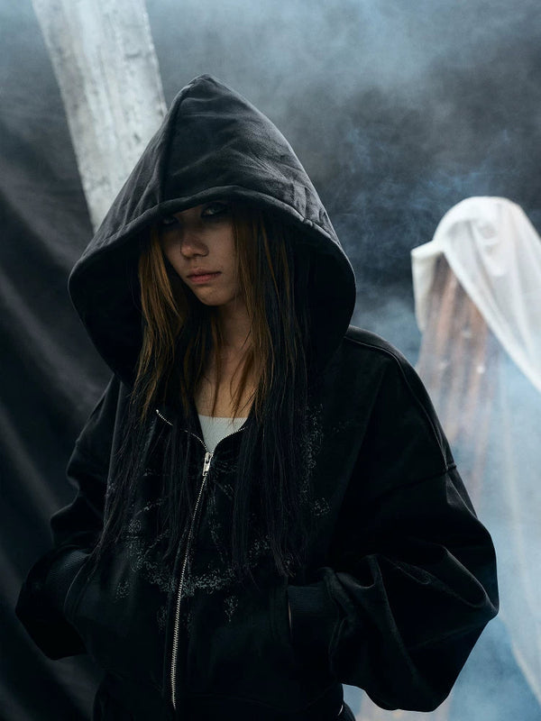 VELVET HOODED WIZARD JACKET