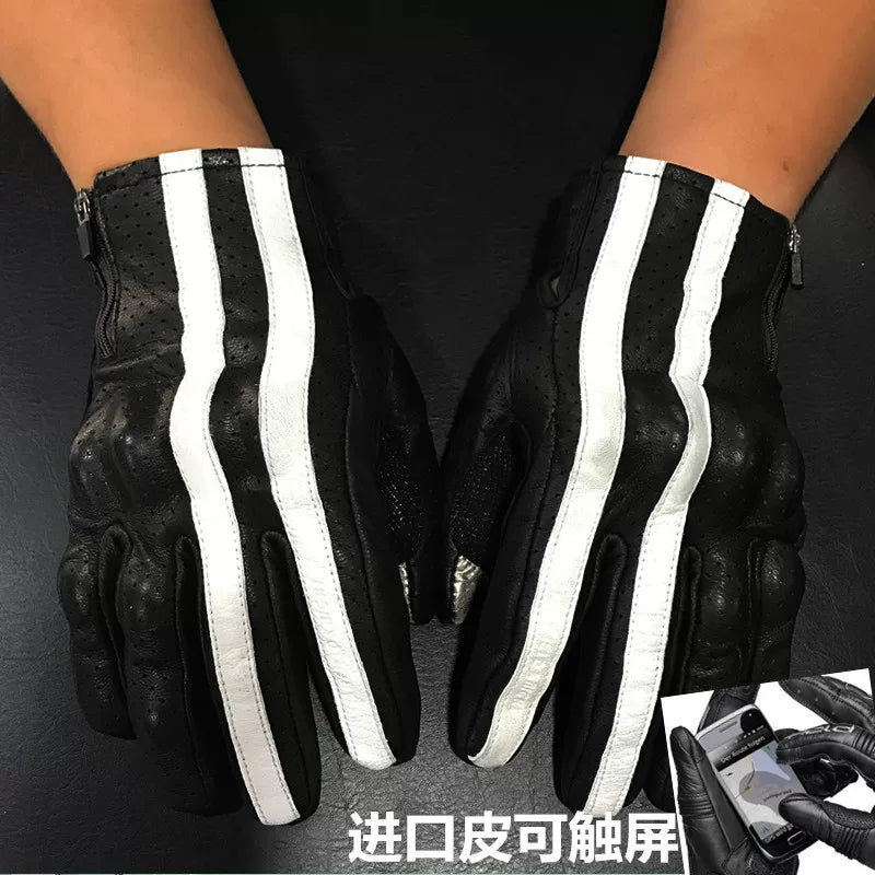 VINTAGE LEATHER BIKER GLOVES