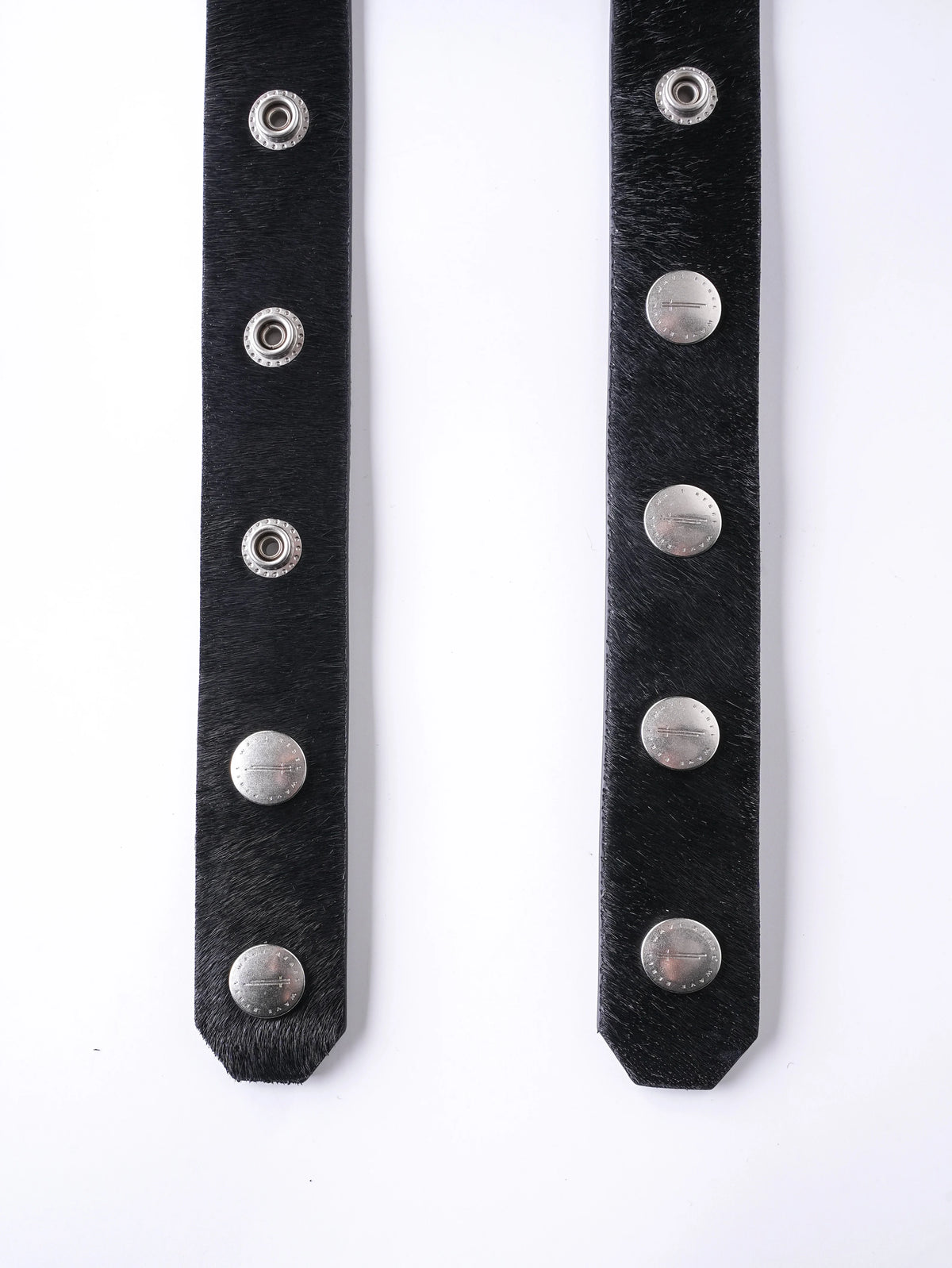 BLACK PONY HAIR BUCKLE BELT