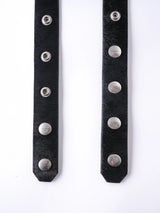 BLACK PONY HAIR BUCKLE BELT