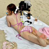 CHECKERED BIKINI SET FOR VACATIONS