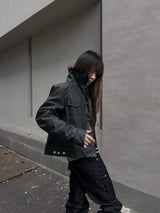FUR COLLAR SHORT DOWN JACKET
