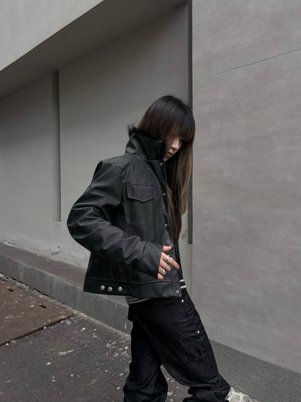 FUR COLLAR SHORT DOWN JACKET