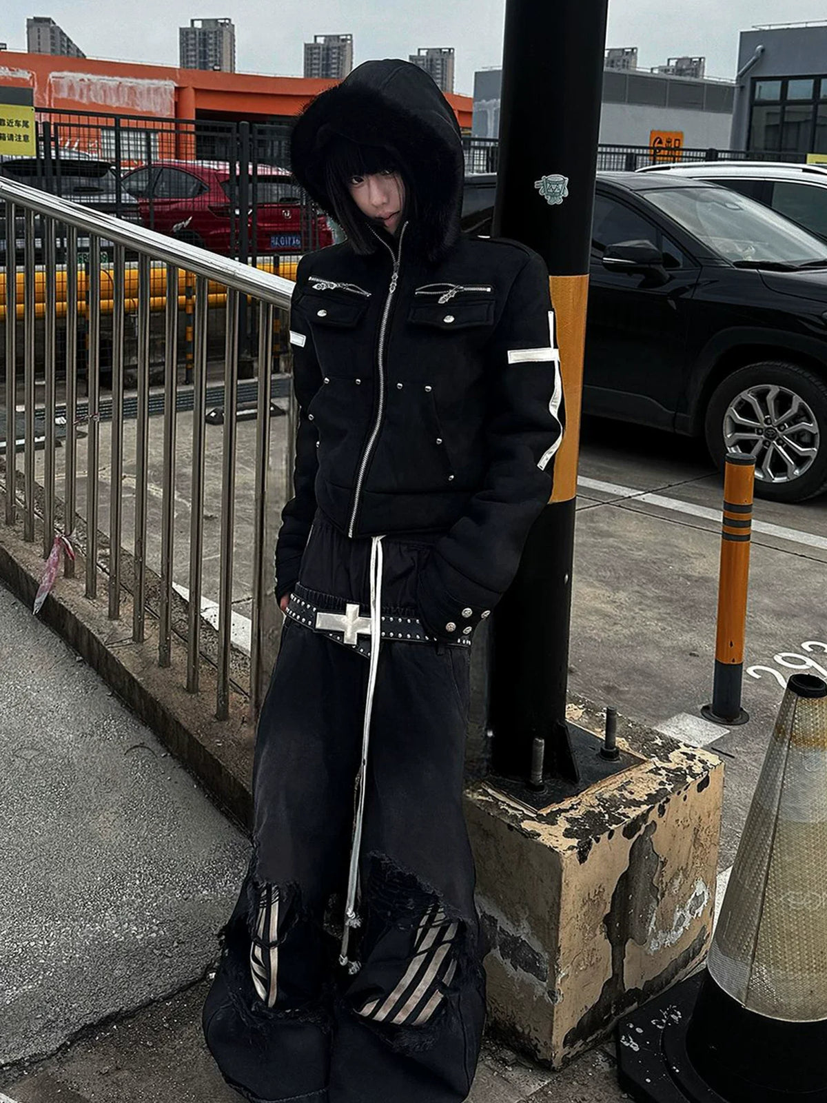 HOODED SUEDE JACKET WINTER