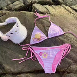 PINK CAT-PRINT BIKINI SET