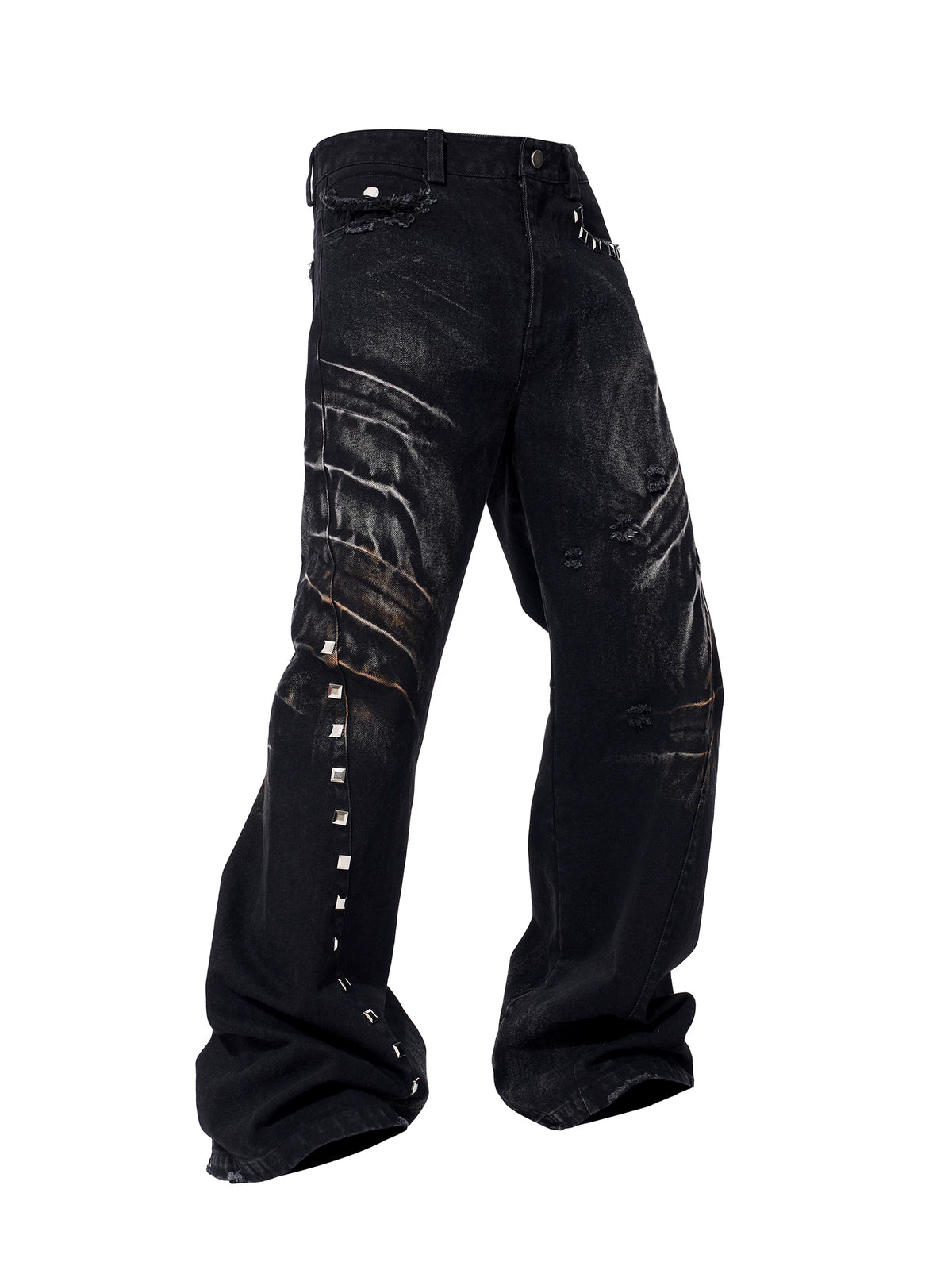 VINTAGE DISTRESSED CAT-EAR JEANS