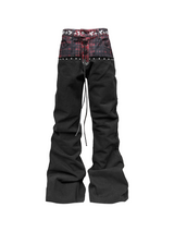 PEGASUS PLAID DESTROYED JEANS