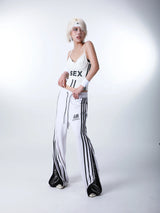 DECONSTRUCTED ZIPPER STRIPED SWEATPANTS