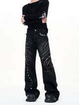 VINTAGE DISTRESSED CAT-EAR JEANS