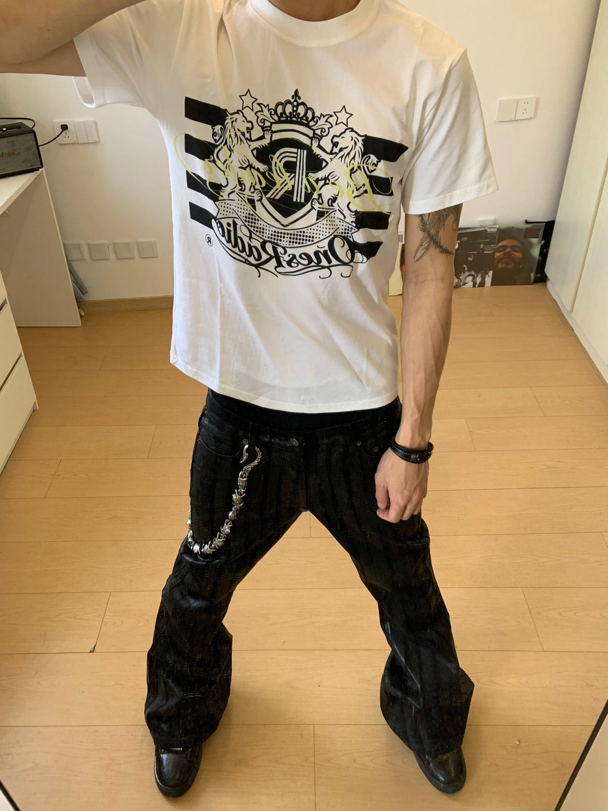 BAMBOO PATTERN SLIM FIT JEANS