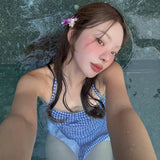 CHIC CHECKERED ONE-PIECE SWIMSUIT